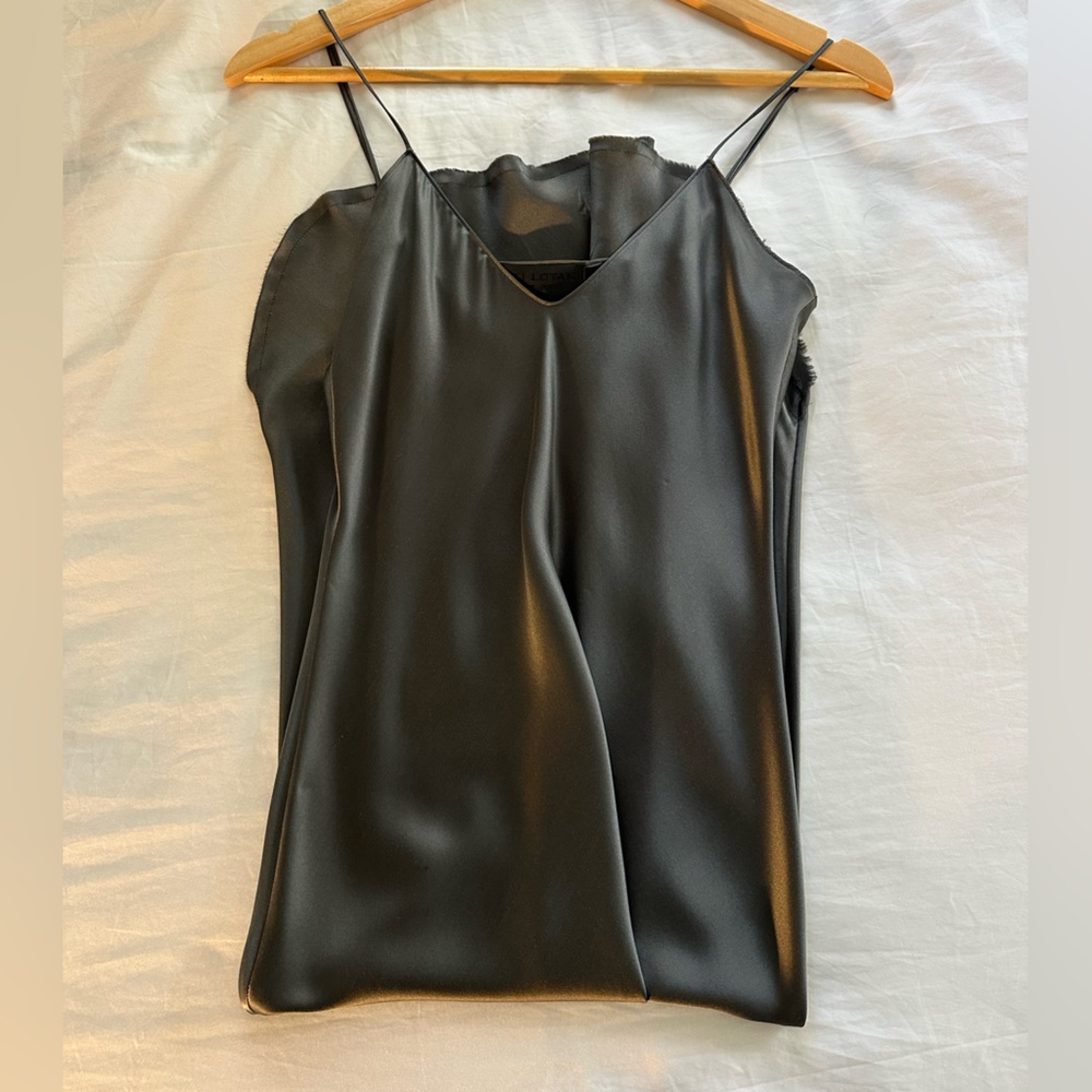 Nili Lotan Cami Silk Dress in Admiral Green - Picture 4 of 5